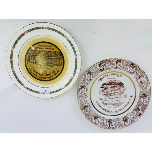 57 - 2 commemorative plates