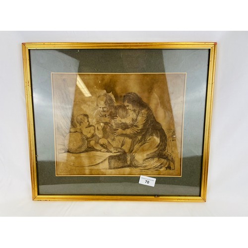 70 - Italian framed print of Atlas as a child