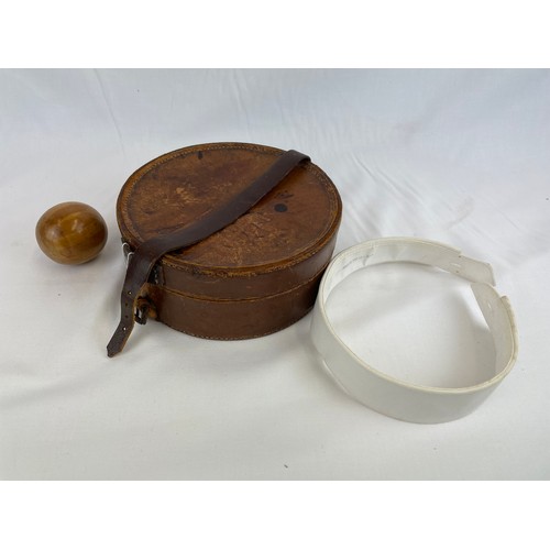 80 - Antique Leather collar box and collar