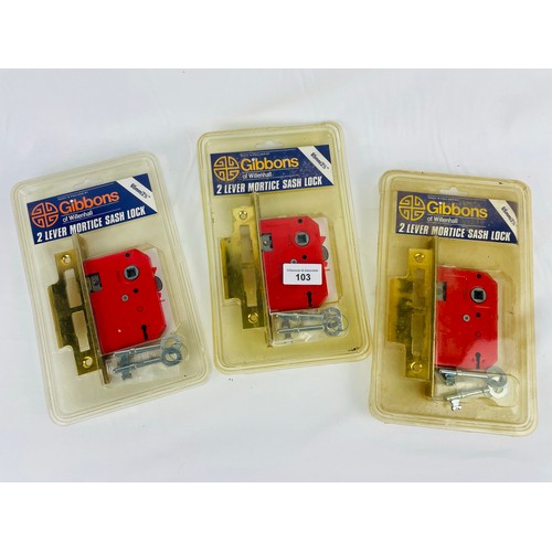 103 - 3 number 2 lever morticed sash locks