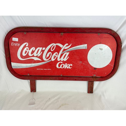 131 - Coca Cola sign on steel frame