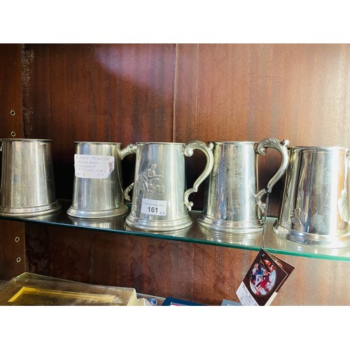 161 - 5 Pewter drinking tankards