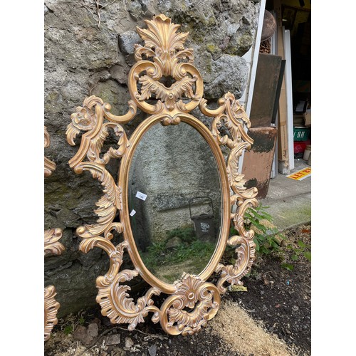 196 - Pair of magnificent gilt framed mirrors, 4' x 31''w