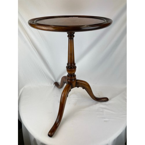 227 - Pair of round wine tables with tripod leg by Theodore Alexander, 26''h x 17''d