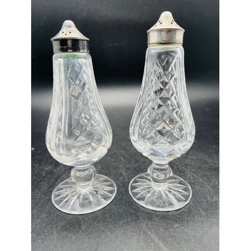 167A - A superb Waterford Crystal salt and pepper set, with acid stamps, no chips or cracks, 6.5''h