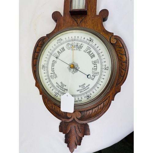 17 - Carved oak barometer