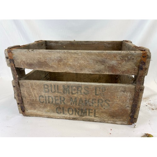 355 - 2 vintage timber crates, O'Sullivan and Sons Kilmallock and Bulmers Cider Clonmel