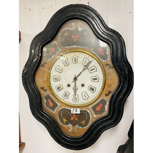 18 - Victorian French mother of pearl inlaid clock in p.w.o