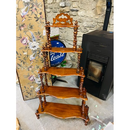 162 - Victorian 5 tier walnut whatnot, 56'' h