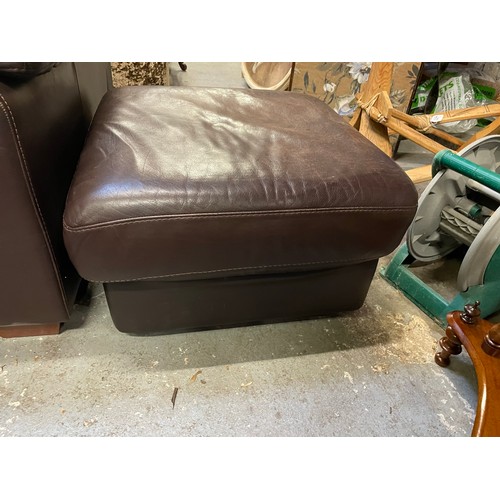 207 - Incanto Italian leather 2 seater couch with matching foot stool