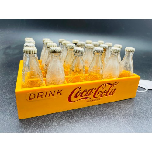 173 - Miniature Coca Cola crate with 20 miniature bottles, circa 1950's