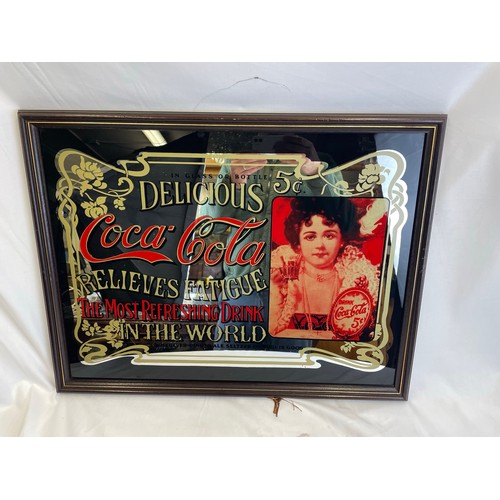 157 - Coca Cola advertising mirror (cracked)