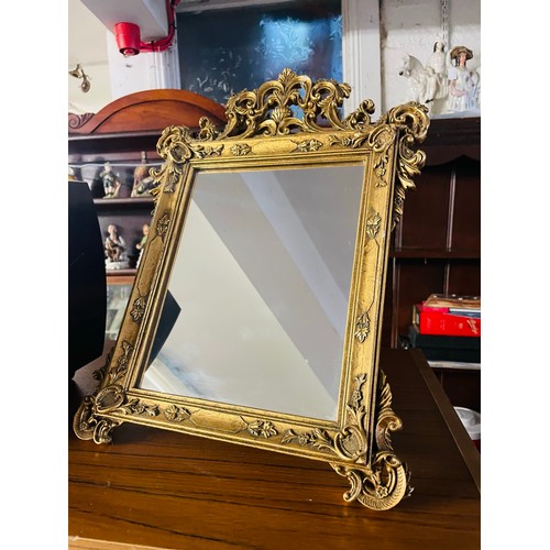 367 - Victorian gilded ornate free standing mirror