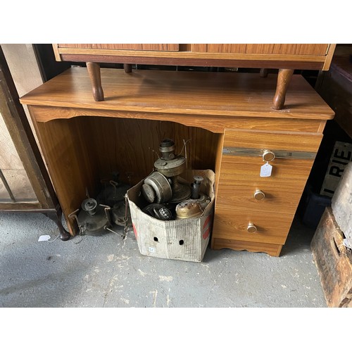 379 - Light oak desk with 3 drawers