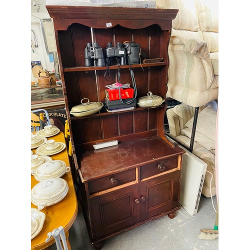 370 - Oak Irish dresser, 75''h x 36''w x 18''d