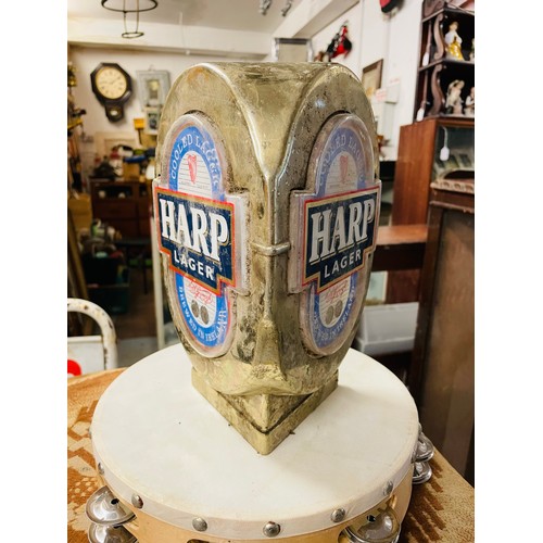 358A - Rare Harp Lager light up counter display advertising sign -25cm h