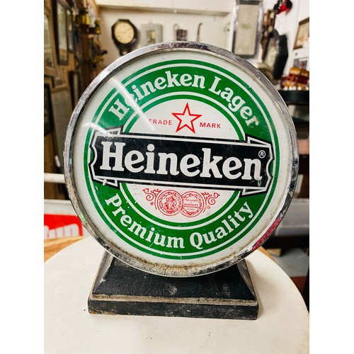 358B - Rare Heineken light up counter display advertising sign 20cm h