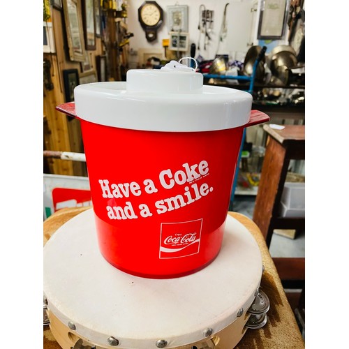 360A - Rare  vintage Coca Cola ice bucket with lid