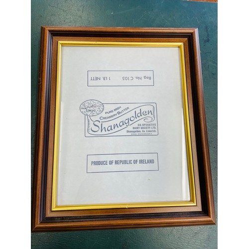 56 - Shanagolden Creamery original vintage butter wrapper framed