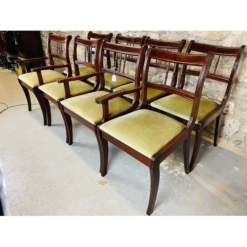 79 - A set of 6 Edwardian inlaid dining chairs plus 2 matching carvers