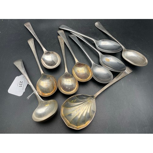 231 - A large quantity of Victorian serving spoons