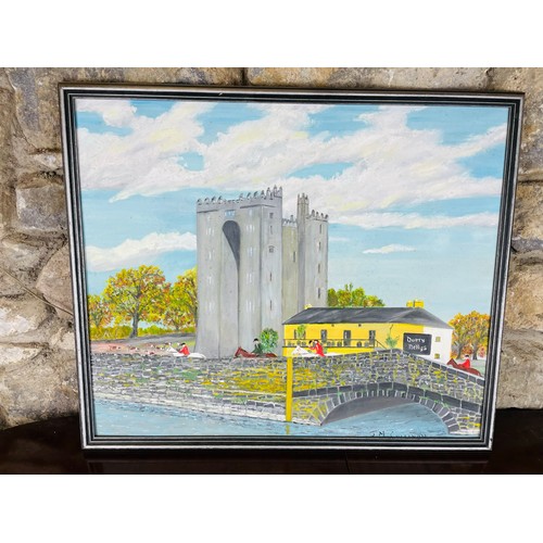 280 - Portrait of Bunratty Castle by JM Cullinan, 25'' x 21'' oil on board