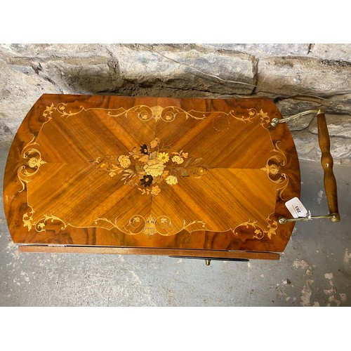 299 - Inlaid 2 tier serving trolley with drop leafs, 26''h