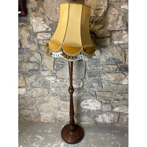 303 - Oak tall lamp with shade, 74''h