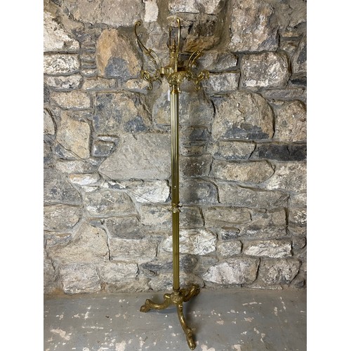 304 - Tall brass coat stand, 68''h a.f.