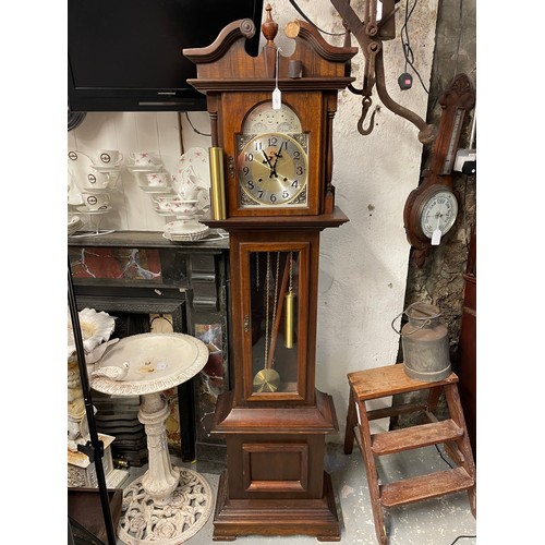 306 - Grandfather clock complete with weights, 31 days, 76''h