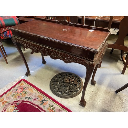 316 - Mahogany ball and claw leg hall table, 41''w x 17''d x 30''h