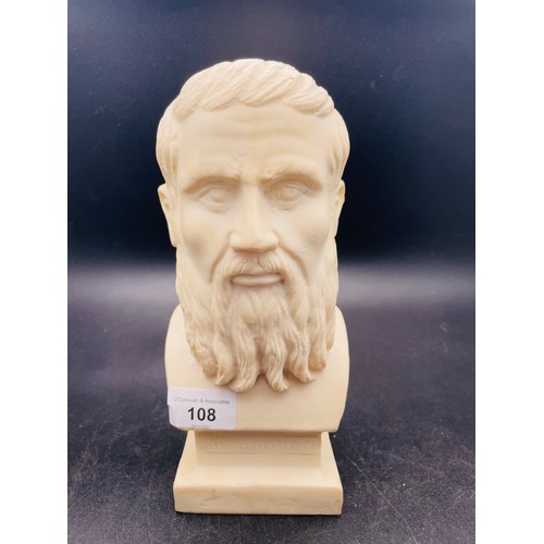 108 - Marble bust of a Greek God, 9''h