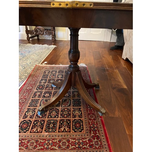 124 - Superb Victorian walnut card table on a centre pod with brass castors, 34''w x 30''h, excellent cond... 