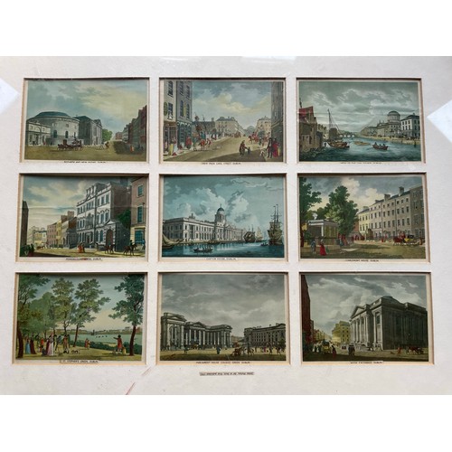 347 - 9 vintage scenes of Dublin framed