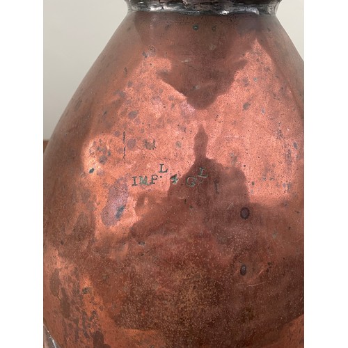 2 - Large Victorian 4 gallon heavy copper measure, 15''h