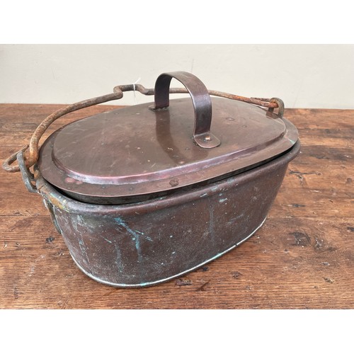 38 - 2 Victorian copper fish pans, 21''w