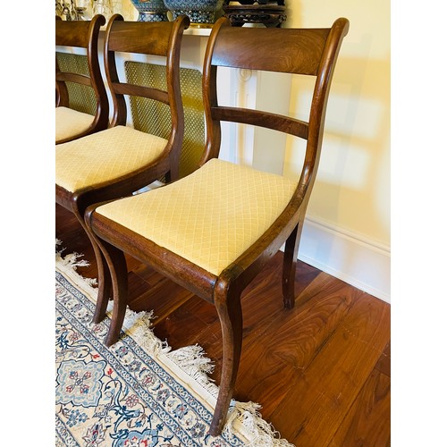 118 - A set of 4 Edwardian dining chairs with cream upholstery, sturdy, 18'' seat