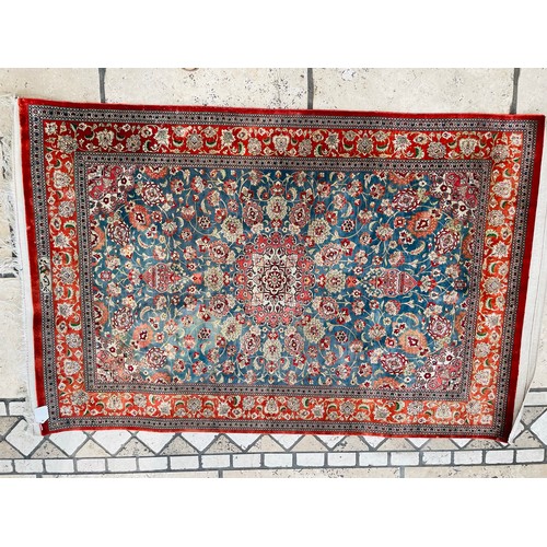 122B - Vintage Persian hand woven Silk 102cm x 157cm, knots per square inch- 900