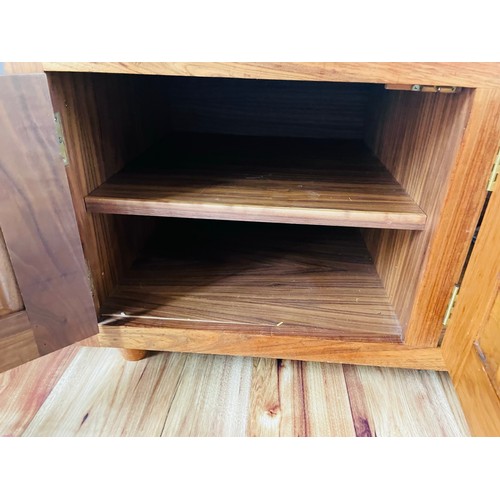 120A - Solid teak 4 door sideboard, very heavy, dimensions to follow