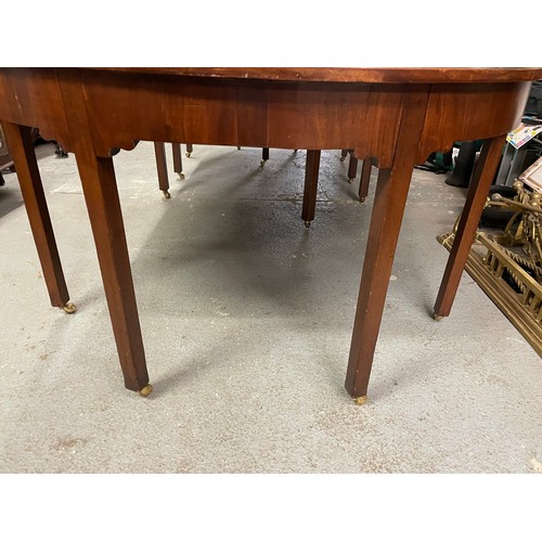 360 - A Georgian Irish three part Economy table by Strahan's Dublin. Circa 1820. 
100''l x 51.5''w x 29''h