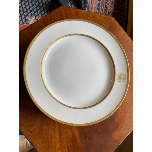 358 - A collection of plates with the monogram for Elizabeth Van Renssalaer Ellsworth. Minton 1935, New Yo... 