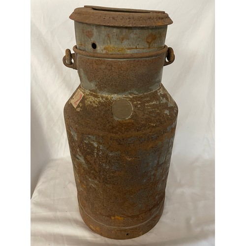 78 - Small milk tank with iron handle, 21.5''h