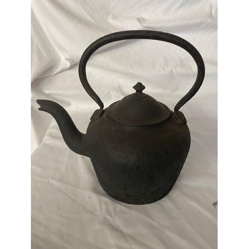 79 - Antique cast iron kettle, 11.5''h