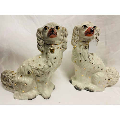 97 - A pair of Victorian china dogs, 12''h