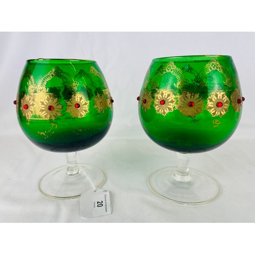 20 - A pair of large coloured glasses