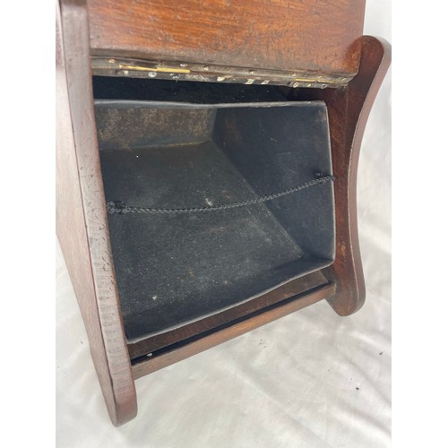 33 - Oak Victorian coal box 41''l x 11''h x 12''d