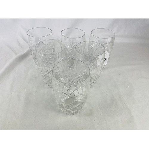 100 - A set of 6 high ball Irish crystal glasses, 6.5''h