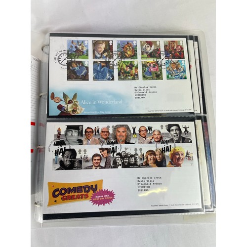 109 - A large collection of Royal Mail first day covers in a specially made folder