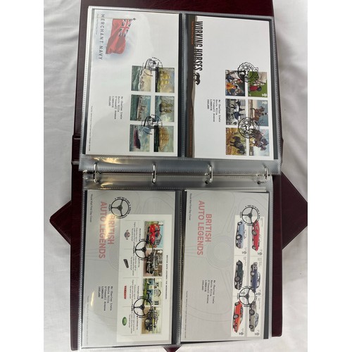 110 - A large collection of Royal Mail first day covers in a specially made folder