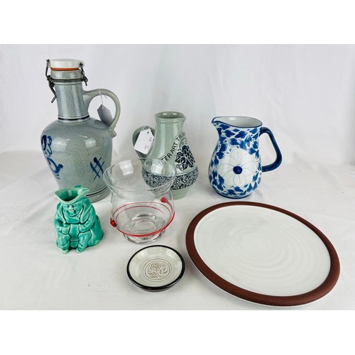 46 - Marzi and Remy Gerrman salt glazed pitcher and others